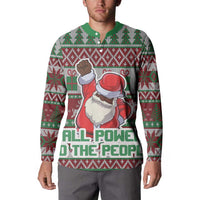 Africa Christmas Black Santa Fist Button Sweatshirt All Power to the People - Wonder Print Shop