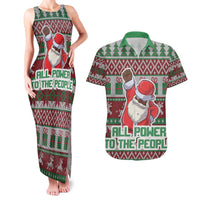 Africa Christmas Black Santa Fist Couples Matching Tank Maxi Dress and Hawaiian Shirt All Power to the People - Wonder Print Shop