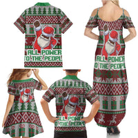Africa Christmas Black Santa Fist Family Matching Summer Maxi Dress and Hawaiian Shirt All Power to the People - Wonder Print Shop