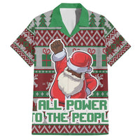 Africa Christmas Black Santa Fist Family Matching Summer Maxi Dress and Hawaiian Shirt All Power to the People - Wonder Print Shop