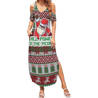 Africa Christmas Black Santa Fist Family Matching Summer Maxi Dress and Hawaiian Shirt All Power to the People - Wonder Print Shop