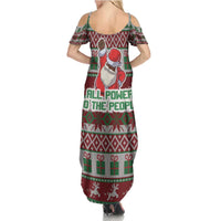 Africa Christmas Black Santa Fist Family Matching Summer Maxi Dress and Hawaiian Shirt All Power to the People - Wonder Print Shop