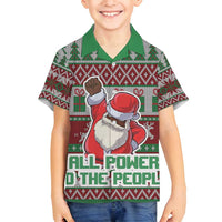 Africa Christmas Black Santa Fist Family Matching Summer Maxi Dress and Hawaiian Shirt All Power to the People - Wonder Print Shop