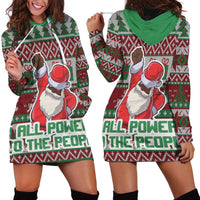 Africa Christmas Black Santa Fist Hoodie Dress All Power to the People - Wonder Print Shop