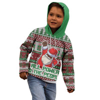 Africa Christmas Black Santa Fist Kid Hoodie All Power to the People - Wonder Print Shop