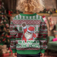 Africa Christmas Black Santa Fist Kid Ugly Christmas Sweater All Power to the People - Wonder Print Shop