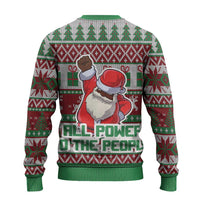 Africa Christmas Black Santa Fist Ugly Christmas Sweater All Power to the People - Wonder Print Shop