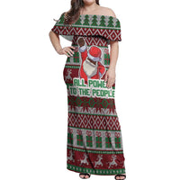 Africa Christmas Black Santa Fist Off Shoulder Maxi Dress All Power to the People - Wonder Print Shop