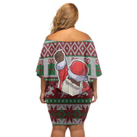 Africa Christmas Black Santa Fist Off Shoulder Short Dress All Power to the People - Wonder Print Shop