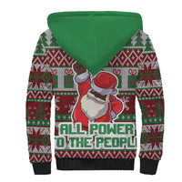 Africa Christmas Black Santa Fist Sherpa Hoodie All Power to the People - Wonder Print Shop