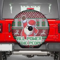 Africa Christmas Black Santa Fist Spare Tire Cover All Power to the People - Wonder Print Shop