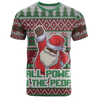 Africa Christmas Black Santa Fist T Shirt All Power to the People - Wonder Print Shop