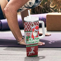Africa Christmas Black Santa Fist Tumbler With Handle All Power to the People - Wonder Print Shop