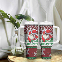 Africa Christmas Black Santa Fist Tumbler With Handle All Power to the People - Wonder Print Shop