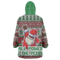 Africa Christmas Black Santa Fist Wearable Blanket Hoodie All Power to the People - Wonder Print Shop