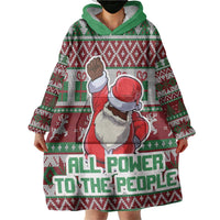 Africa Christmas Black Santa Fist Wearable Blanket Hoodie All Power to the People - Wonder Print Shop