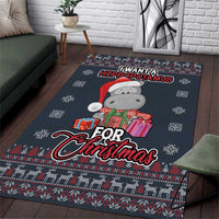 I Want A Hippopotamus Christmas Area Rug - Wonder Print Shop