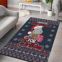 I Want A Hippopotamus Christmas Area Rug - Wonder Print Shop