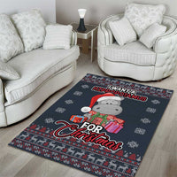 I Want A Hippopotamus Christmas Area Rug - Wonder Print Shop