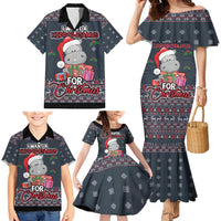 I Want A Hippopotamus Christmas Family Matching Mermaid Dress and Hawaiian Shirt - Wonder Print Shop