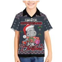I Want A Hippopotamus Christmas Family Matching Mermaid Dress and Hawaiian Shirt - Wonder Print Shop