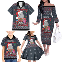 I Want A Hippopotamus Christmas Family Matching Off The Shoulder Long Sleeve Dress and Hawaiian Shirt - Wonder Print Shop