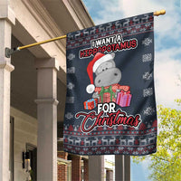I Want A Hippopotamus Christmas Garden Flag - Wonder Print Shop