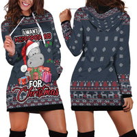 I Want A Hippopotamus Christmas Hoodie Dress - Wonder Print Shop