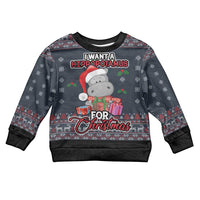 I Want A Hippopotamus Christmas Kid Ugly Christmas Sweater - Wonder Print Shop