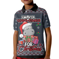 I Want A Hippopotamus Christmas Kid Polo Shirt - Wonder Print Shop