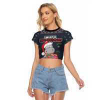 I Want A Hippopotamus Christmas Raglan Cropped T Shirt - Wonder Print Shop