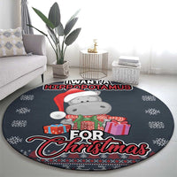 I Want A Hippopotamus Christmas Round Carpet