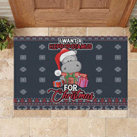 I Want A Hippopotamus Christmas Rubber Doormat - Wonder Print Shop