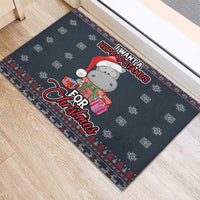 I Want A Hippopotamus Christmas Rubber Doormat - Wonder Print Shop