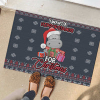 I Want A Hippopotamus Christmas Rubber Doormat - Wonder Print Shop