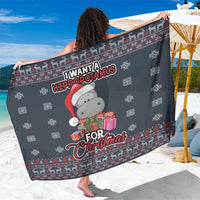 I Want A Hippopotamus Christmas Sarong - Wonder Print Shop