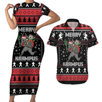 Merry Krampus Couples Matching Short Sleeve Bodycon Dress and Hawaiian Shirt Christmas Gifts - Wonder Print Shop
