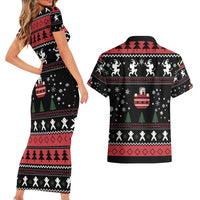 Merry Krampus Couples Matching Short Sleeve Bodycon Dress and Hawaiian Shirt Christmas Gifts - Wonder Print Shop