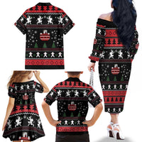 Merry Krampus Family Matching Off The Shoulder Long Sleeve Dress and Hawaiian Shirt Christmas Gifts - Wonder Print Shop