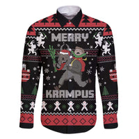 Merry Krampus Family Matching Off The Shoulder Long Sleeve Dress and Hawaiian Shirt Christmas Gifts - Wonder Print Shop