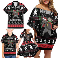 Merry Krampus Family Matching Off Shoulder Short Dress and Hawaiian Shirt Christmas Gifts - Wonder Print Shop