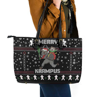 Merry Krampus Leather Tote Bag Christmas Gifts - Wonder Print Shop