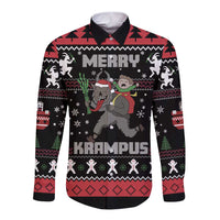 Merry Krampus Long Sleeve Button Shirt Christmas Gifts - Wonder Print Shop