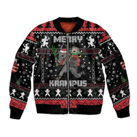 Merry Krampus Sleeve Zip Bomber Jacket Christmas Gifts - Wonder Print Shop