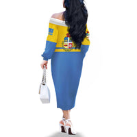 Aruba Family Matching Off The Shoulder Long Sleeve Dress and Hawaiian Shirt One Happy Island 2025 - Wonder Print Shop