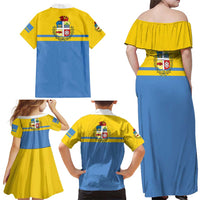 Aruba Family Matching Off Shoulder Maxi Dress and Hawaiian Shirt One Happy Island 2025 - Wonder Print Shop