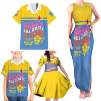 Aruba Family Matching Tank Maxi Dress and Hawaiian Shirt One Happy Island 2025 - Wonder Print Shop