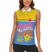 Aruba Women Sleeveless Polo Shirt One Happy Island 2025 - Wonder Print Shop