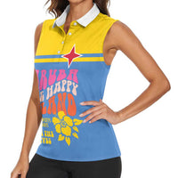 Aruba Women Sleeveless Polo Shirt One Happy Island 2025 - Wonder Print Shop