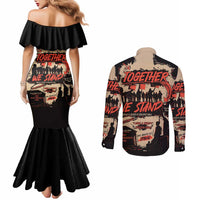 Together We Stand Couples Matching Mermaid Dress and Long Sleeve Button Shirt African American